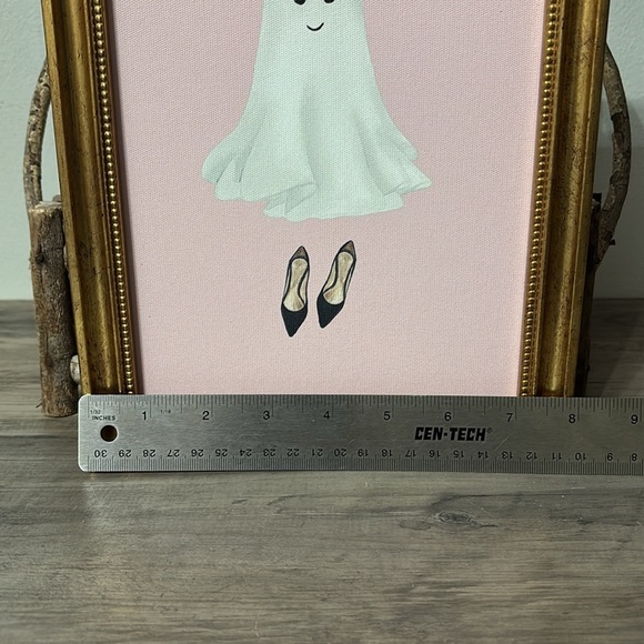Framed Ghost with High Heel Shoes 8x10 Wall Art Pink Canvas Gold Frame NEW - Picture 9 of 10